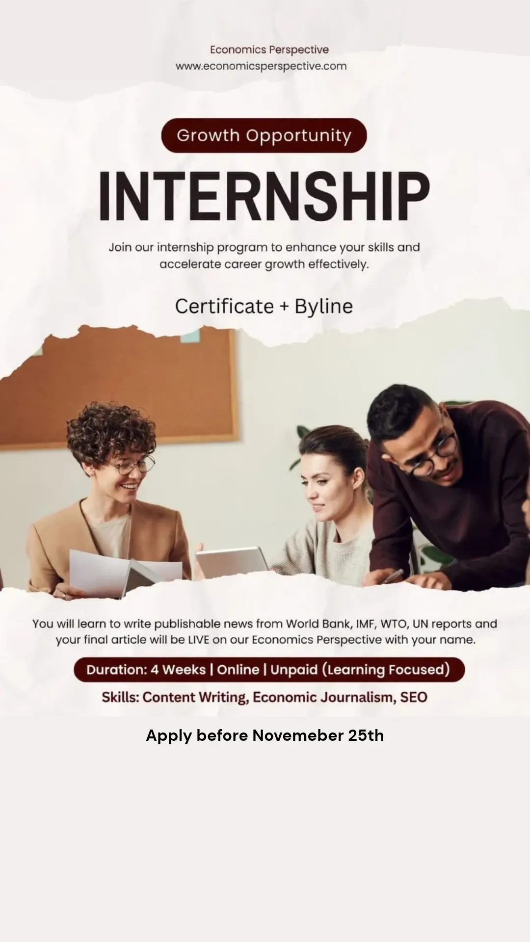 InternshipOffer-EconomicsPerspective