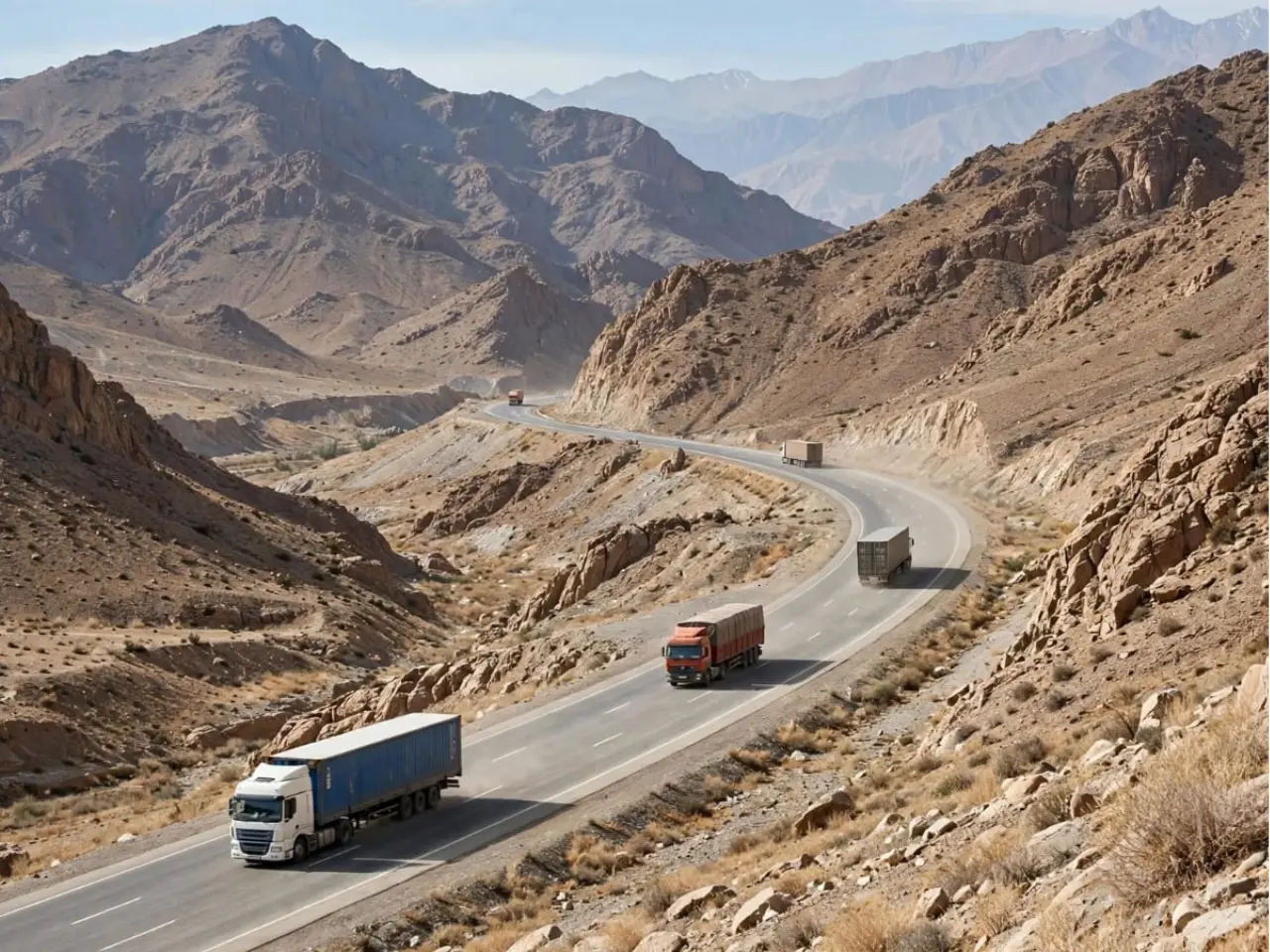 ADB approves 400 million dollar financing facility to modernize borders speed trade in CAREC region Central Asia highway trucks