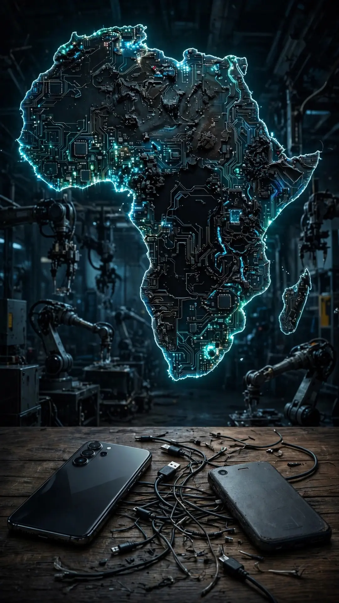 Africa economic update graphic showing 2.6 percent job automation risk and connectivity inequality in Sub-Saharan Africa