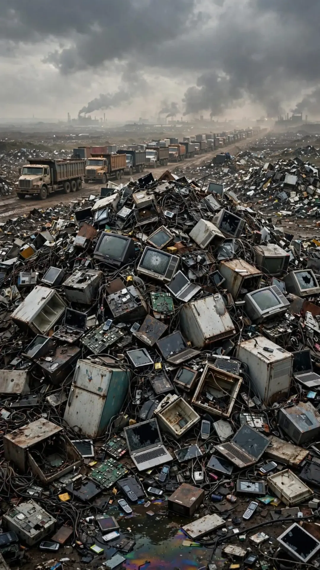 Global e-waste crisis 62 million tonnes electronic waste pile old phones laptops recycling pollution