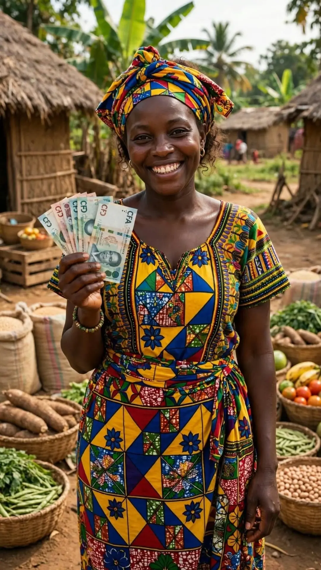 FAO CERF Cameroon food security program helps 9400 people 95 percent improved food security woman receiving cash assistance